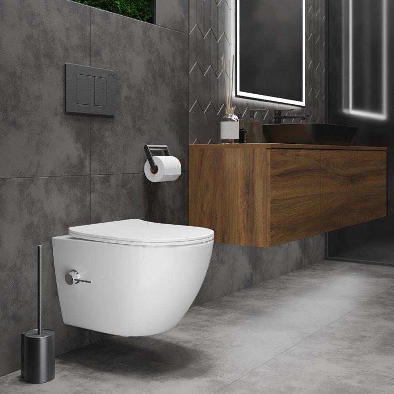 Подвесной унитаз Roxen Antares Bidet 530185-01X Rimless Soft Close с функцией биде